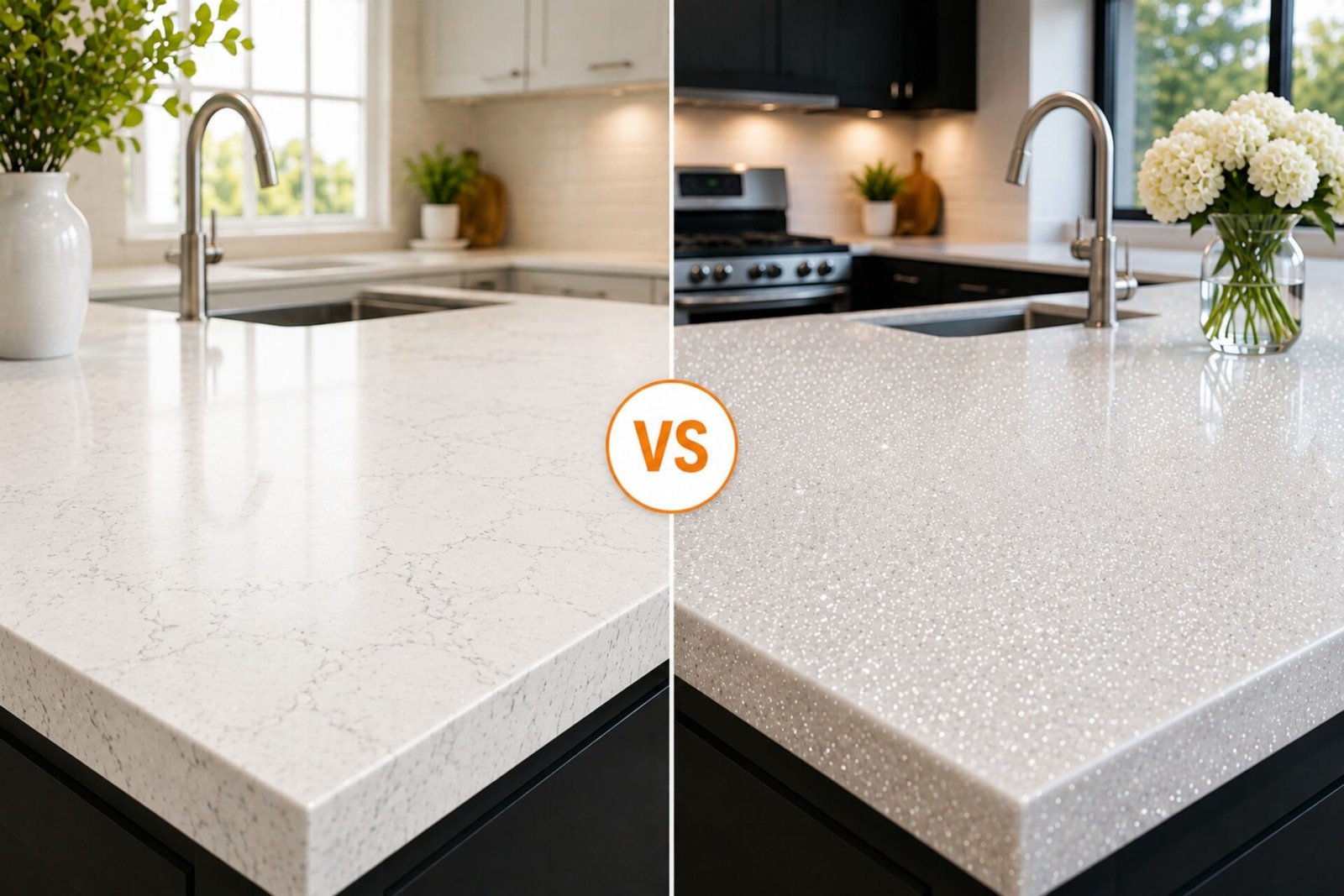White Quartz Countertops vs Sparkle White Quartz Countertops: Which One Should You Choose?